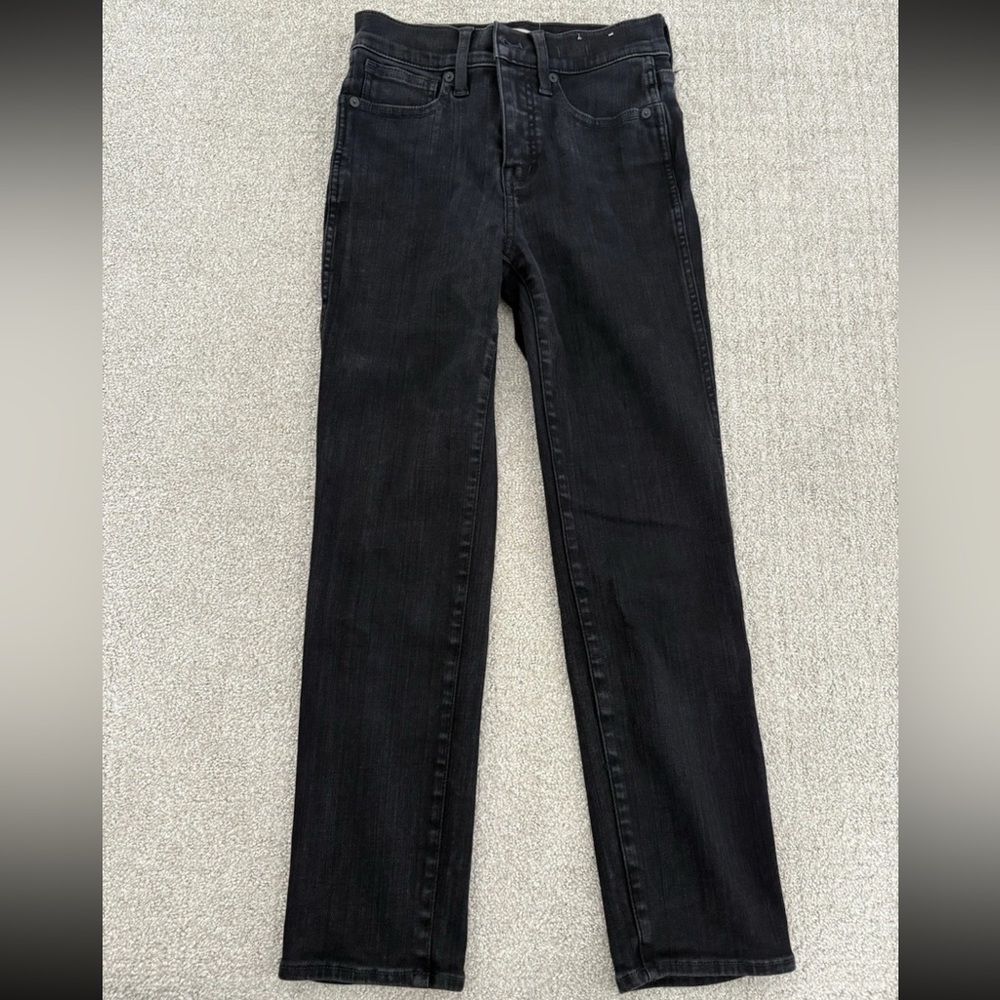 Madewell women’s Charcoal Denim Pants size 25P Stovepipe